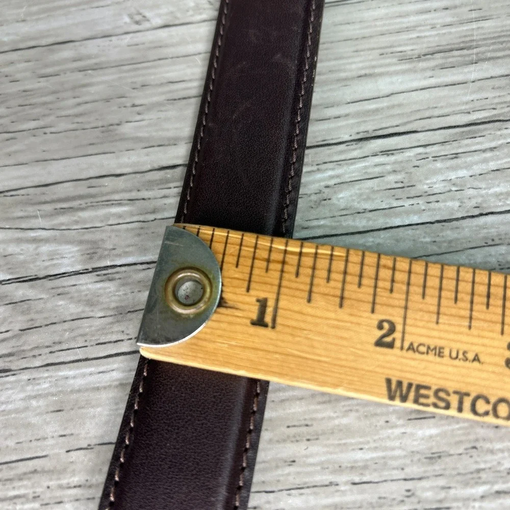LL Bean Belt Brown 40 Mens 4037 Full Grain Leather Brass Buckle USA #212490